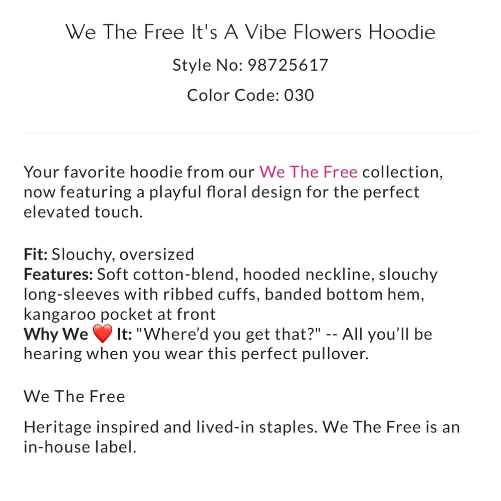 Free People It’s a Vibe Flowers Hoodie, XS - Picture 7 of 8